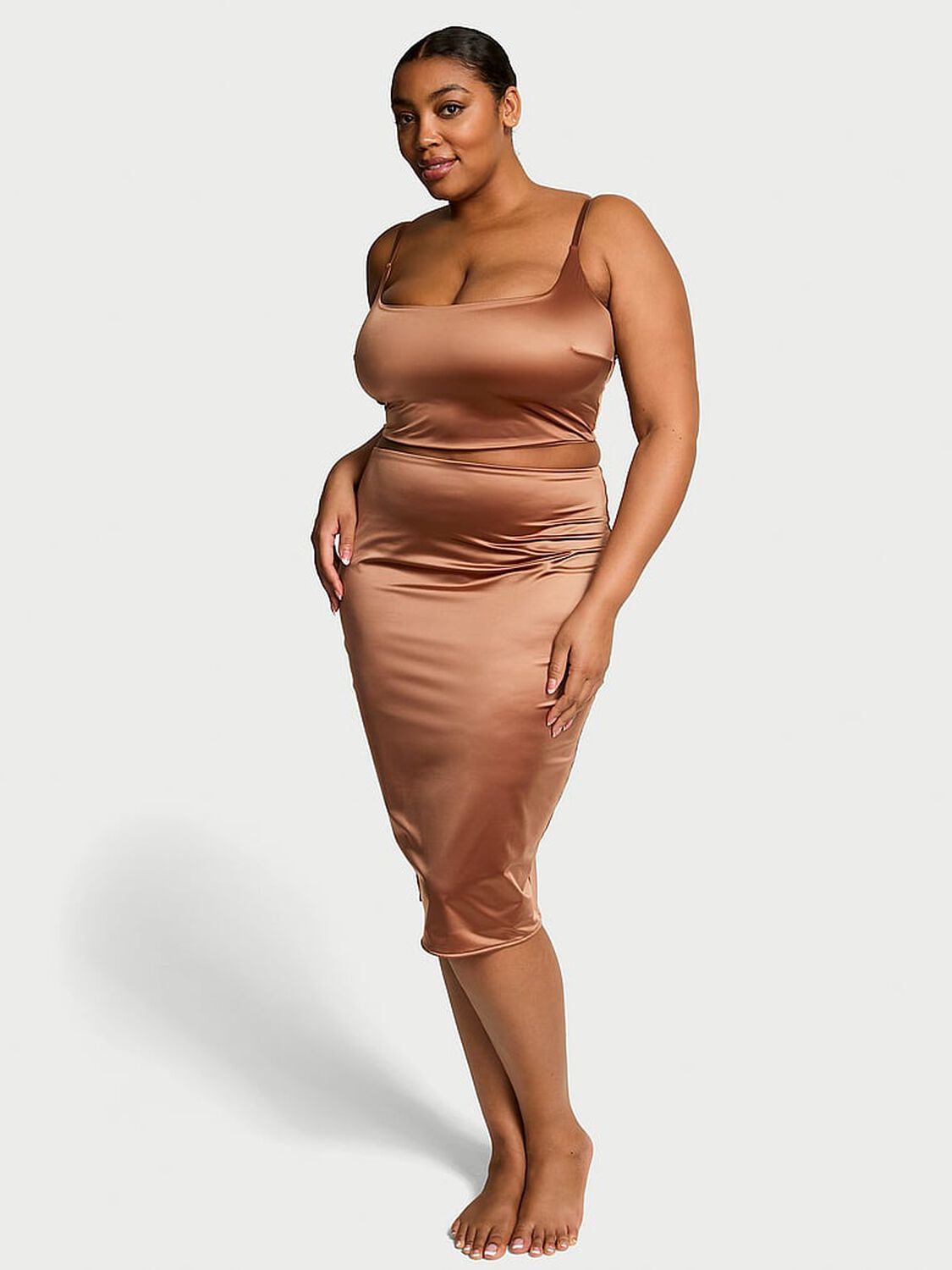 vs Victoria's Secret SoSleek Bralette & Tube Skirt Set Caramel 3 of 3 