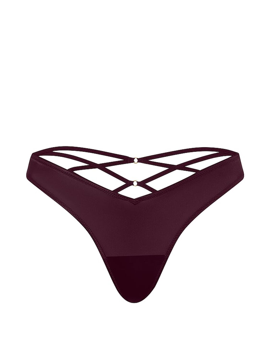 vs Very Sexy Smooth Strappy-Back High-Leg Thong Panty Winter Wine 3 of 3 