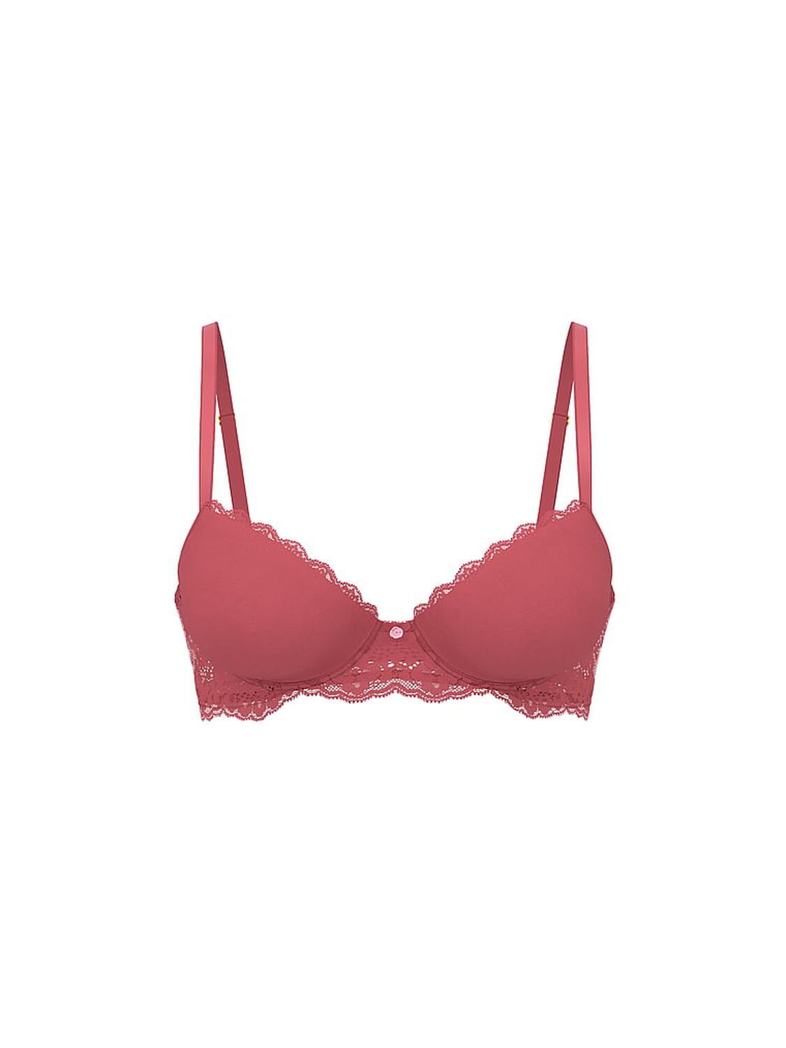vs Dream Angels Smooth & Lace Lightly Lined Classic Coverage Demi Bra 2 of 2 