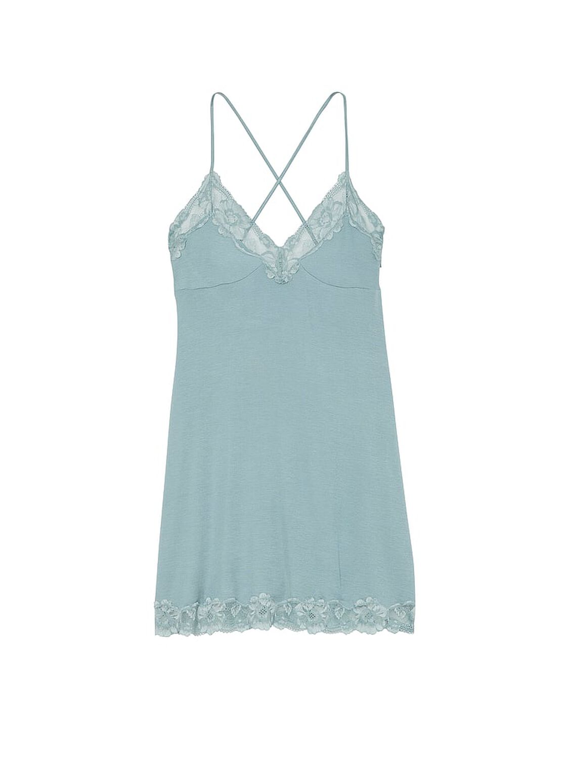 vs Victoria's Secret Ribbed Modal & Lace Cross-Back Slip Dress Jupiter 3 of 3 