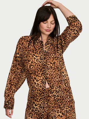 Chiffon Button-Front Shirt