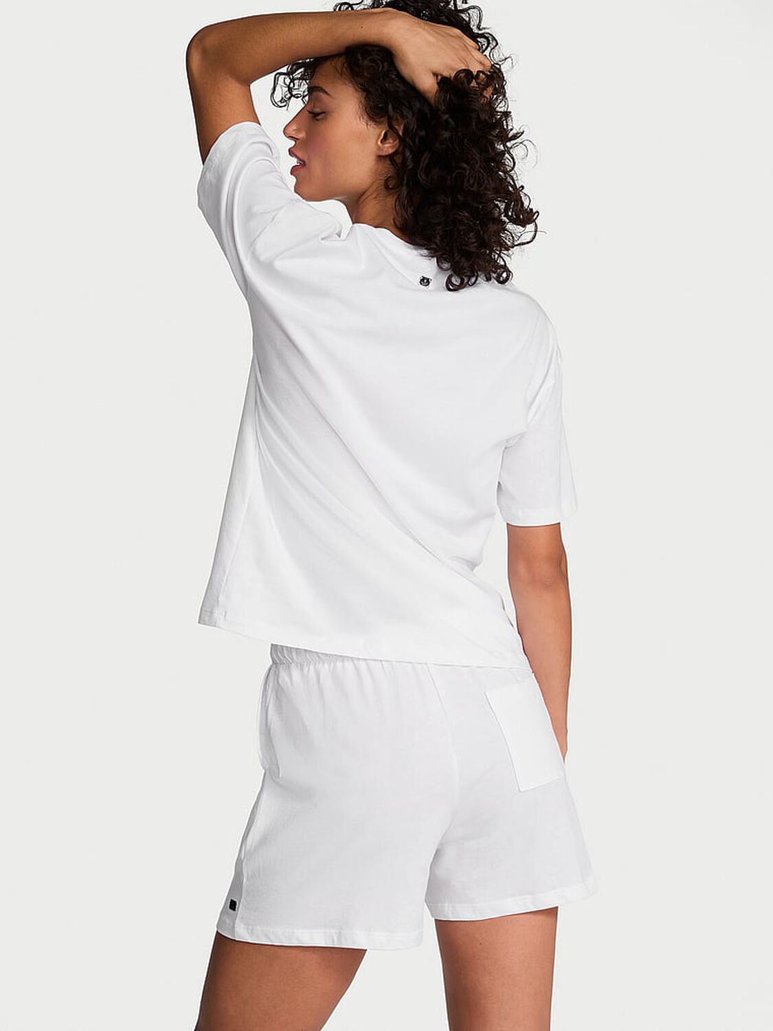 vs Victoria's Secret 100% Cotton Short Pajama Set Vs White 2 of 3