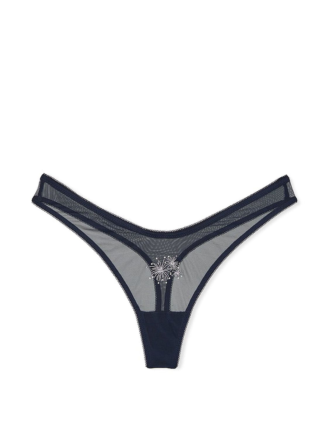vs Very Sexy Flirty Mesh Thong Panty Dark Twilight 3 of 4 