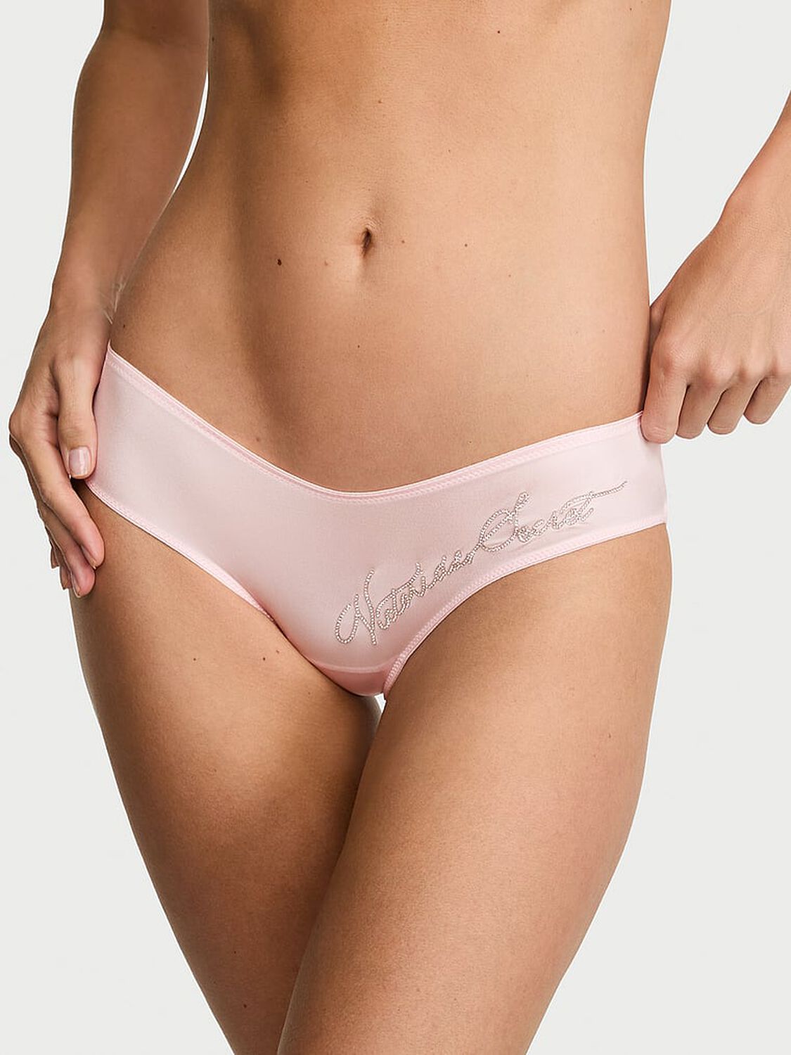 vs Very Sexy Shine Script Low-Back Cheeky Panty Angel Pink 1 of 3 