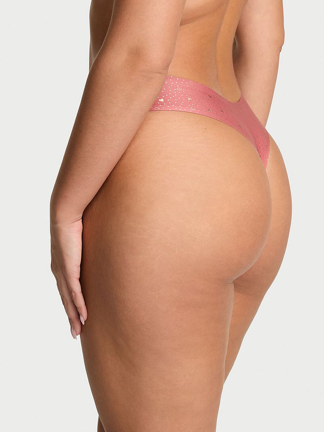 vs Body By Victoria Body by Victoria Flex Mid-Rise Thong Panty Seductive Rose Hearts 2 of 3 