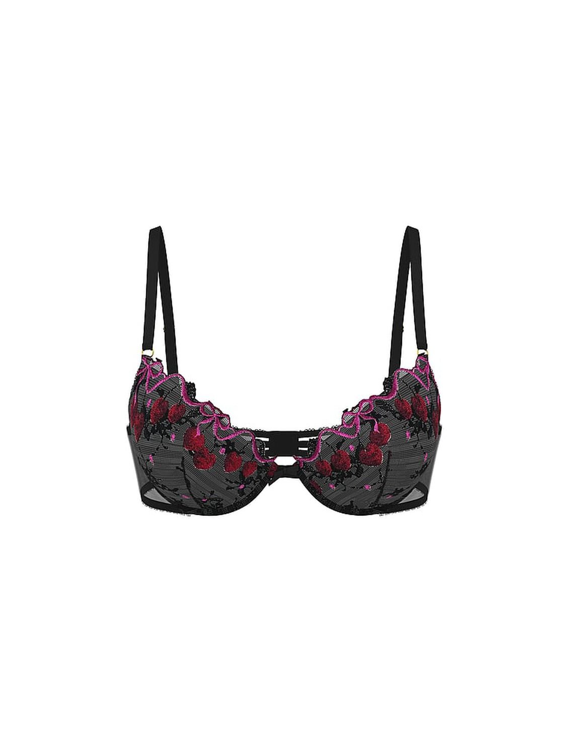 vs Very Sexy Cherry Pop Embroidery Push-Up Bra Black Cherry Pop 3 of 5 