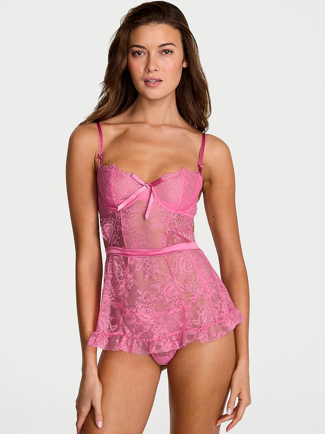 vs Very Sexy Wicked Unlined Rose Lace Apron Set Rose Garden 1 of 3 