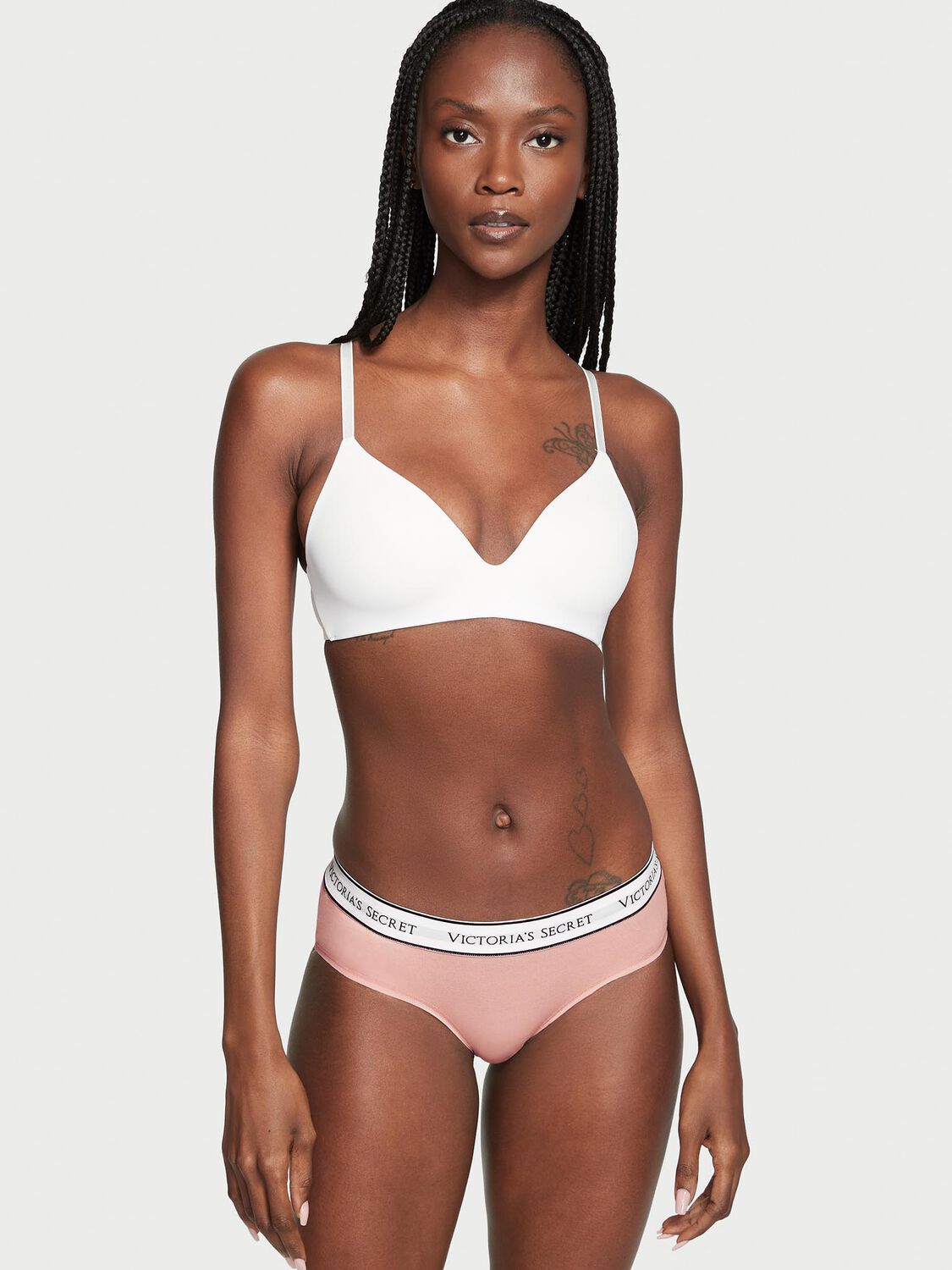 vs Cotton Logo Cotton Hiphugger Panty Misty Rose 1 of 3 