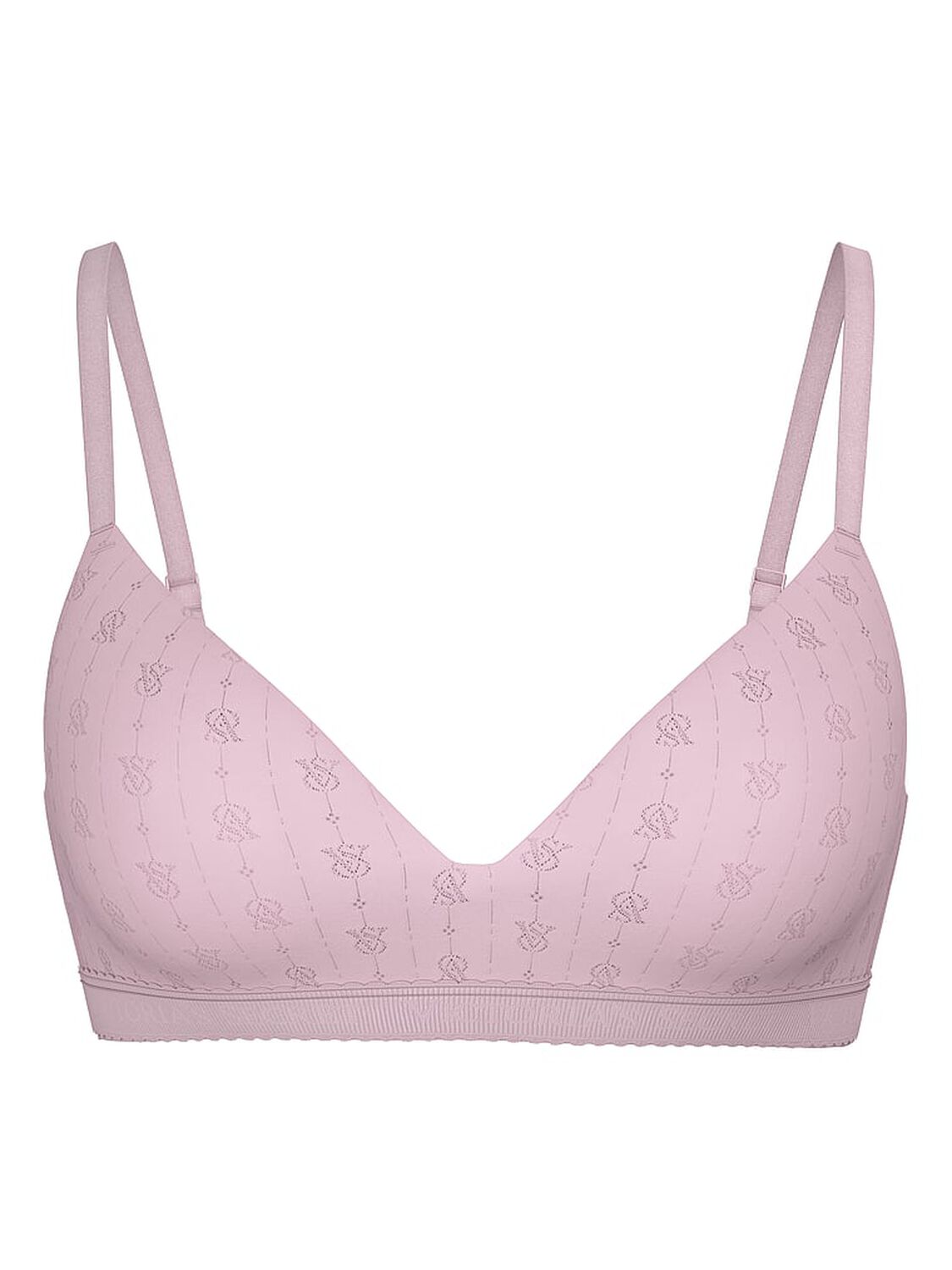 vs The T-Shirt Pointelle Logo Lightly Lined Wireless Bra Violet Pearl 3 of 4 