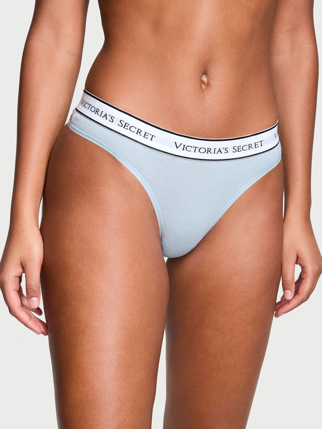 vs Cotton Logo Cotton Thong Panty Luna Blue 1 of 3 