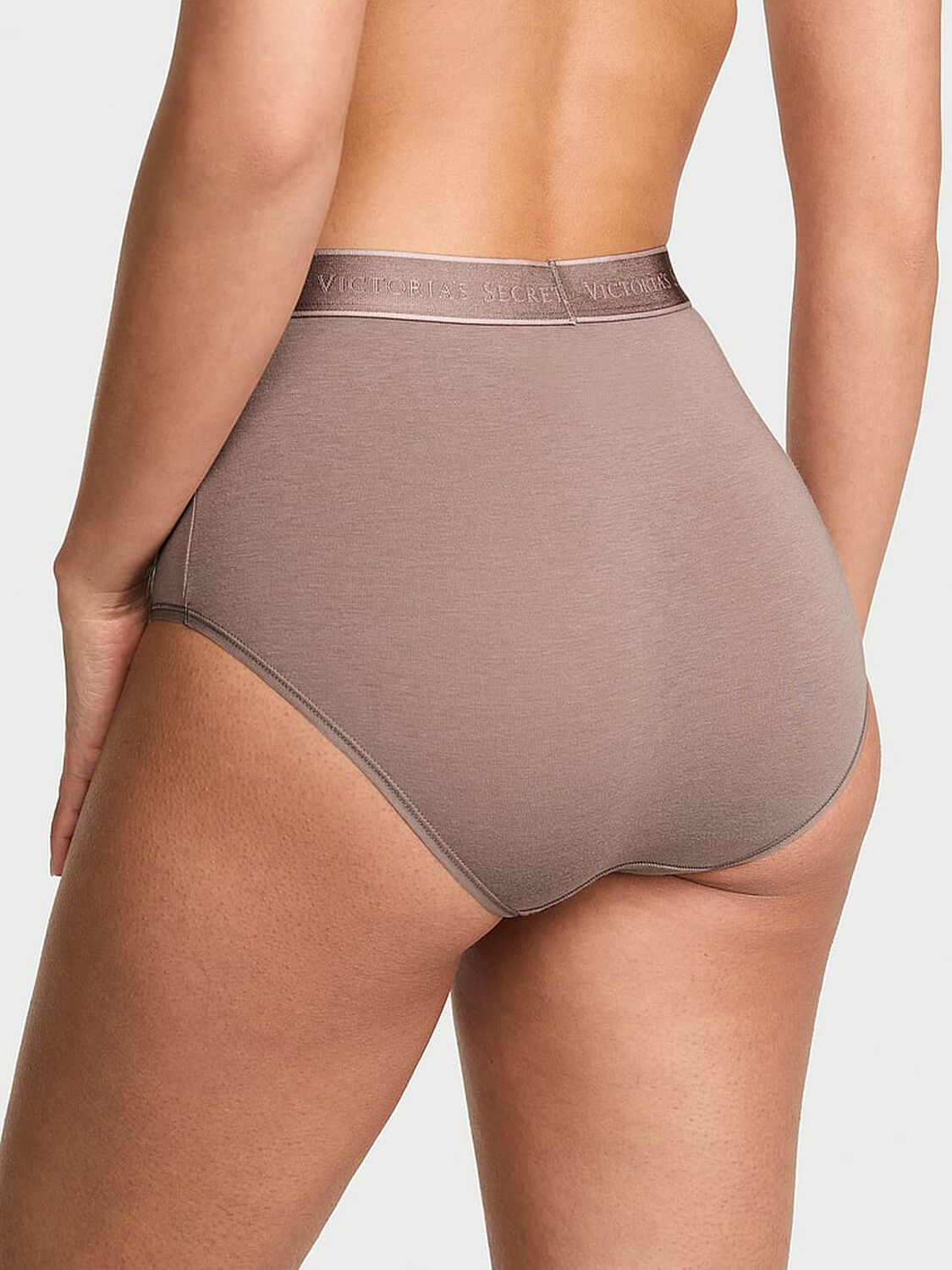 vs Cotton Logo Cotton Modern Brief Panty Iced Coffee 2 of 2 