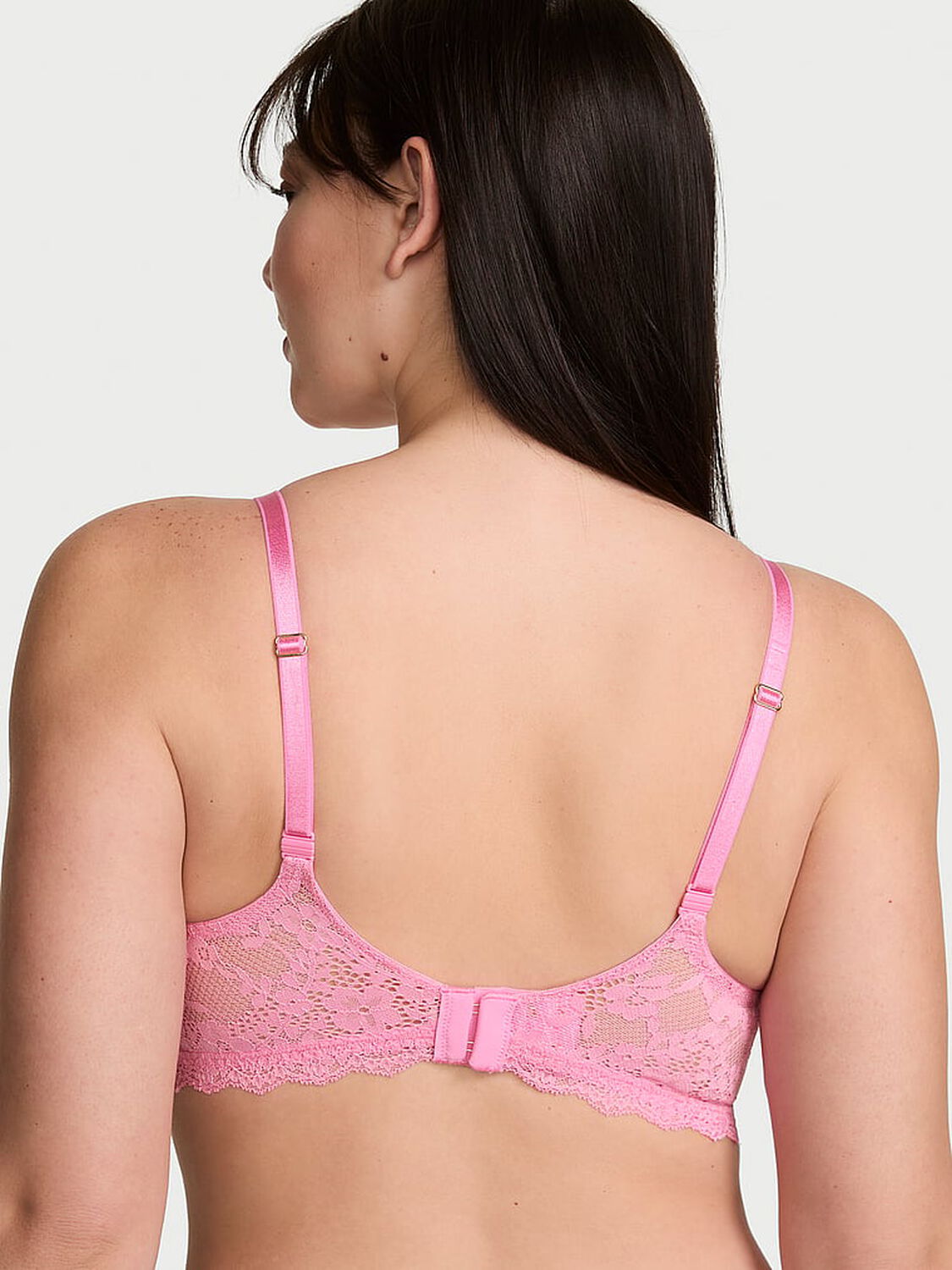 vs Dream Angels Smooth & Lace Wireless Push-Up Bra Pink Sugar 2 of 2 