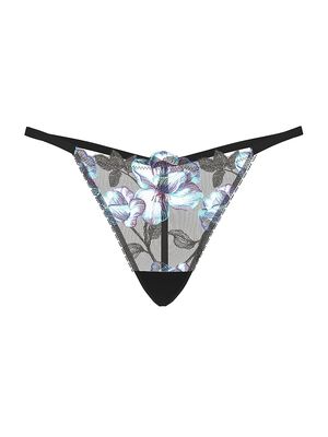 Electric Orchid Embroidery V-String Panty