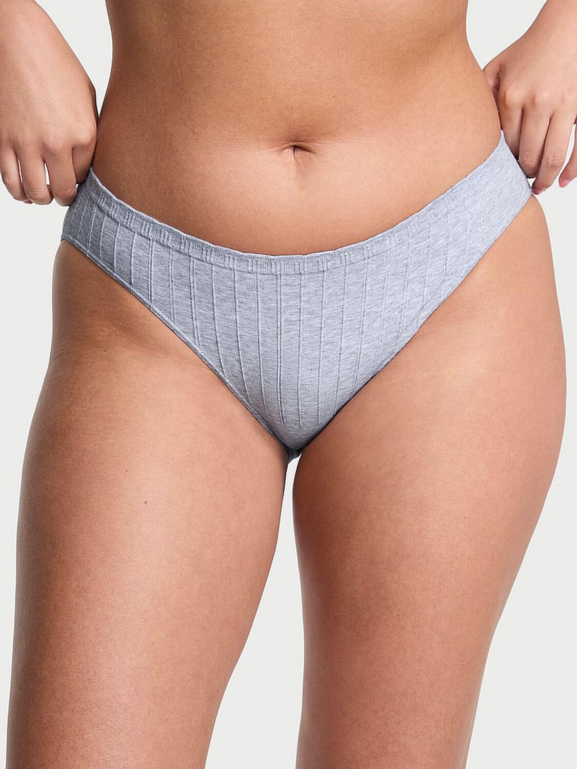 vs Seamless Seamless Cotton Rib Bikini Panty Medium Heather Grey 3 of 3 