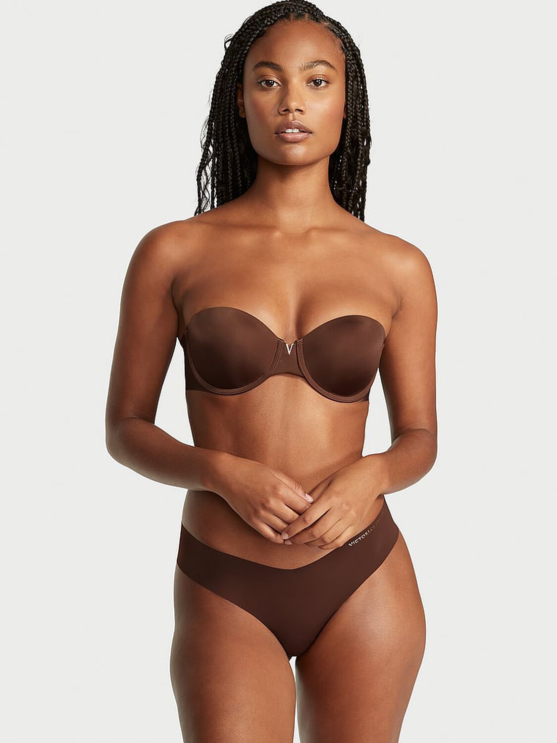 vs Victoria's Secret Bare Sexy Illusions Lightly-Lined Strapless Bra Mousse 1 of 3 