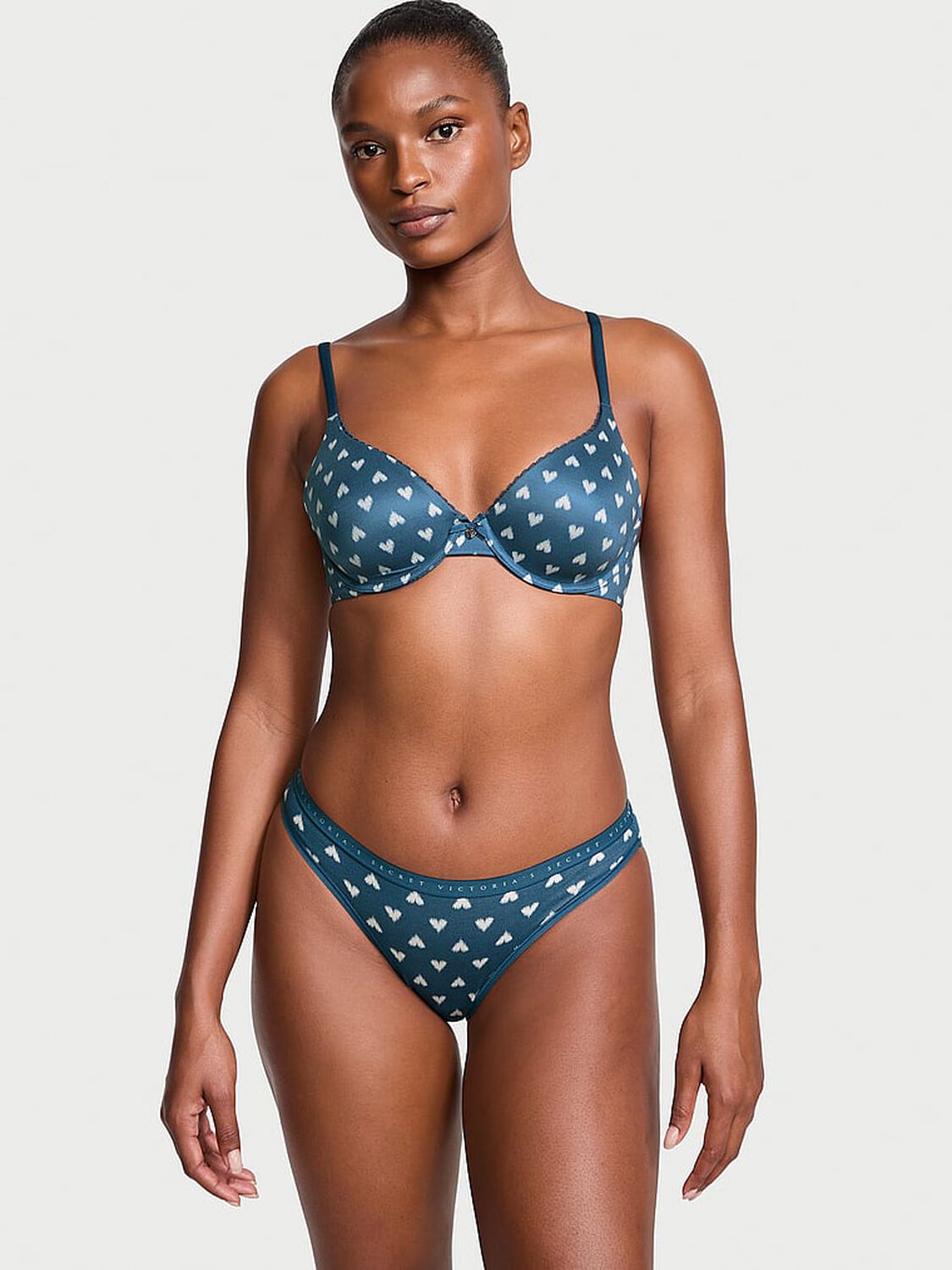 vs Body By Victoria Lightly Lined Full-Coverage Smooth Bra Midnight Sea Shibori Hearts 4 of 4 