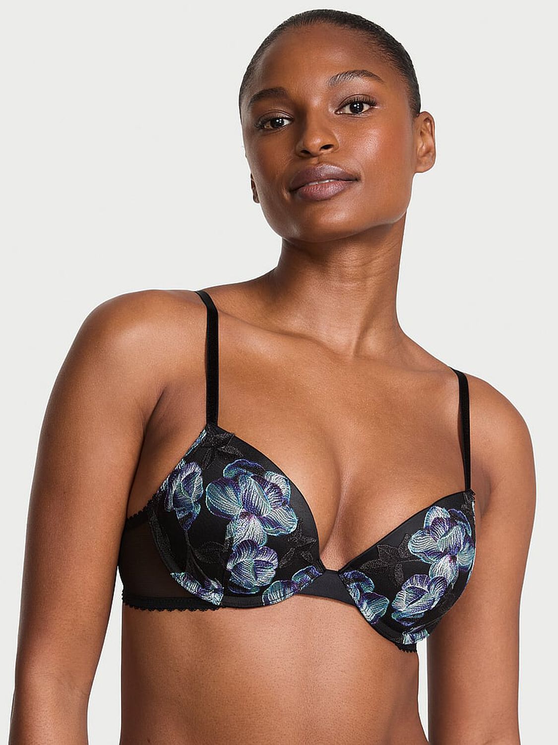 vs Very Sexy Electric Orchid Embroidery Push-Up Bra Black Electric Orchid 3 of 3 