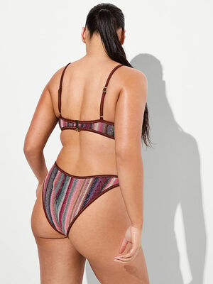 Shimmer Stripe Knit Balconette Bikini Top