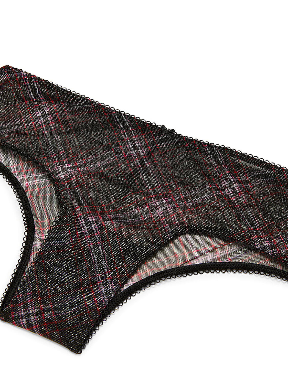 vs The Lacie Shimmer Mesh Cheeky Panty Black Plaid 3 of 3 