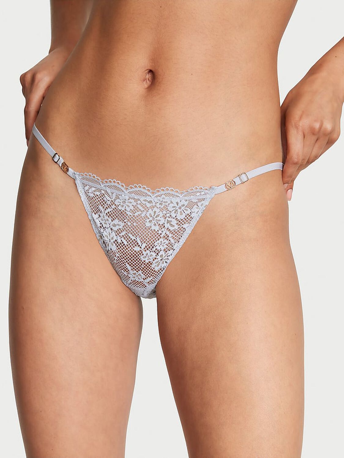 vs Love Cloud Lace Adjustable String Bikini Panty 1 of 4 