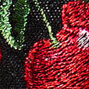 Cherry Embroidery Garter Belt, Black Cherries, swatch