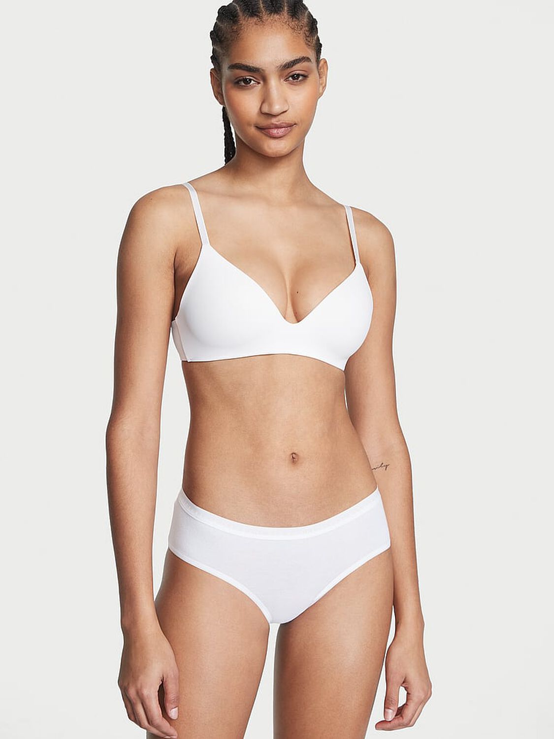 vs Victoria's Secret Stretch Cotton Bikini Panty Vs White 1 of 3 