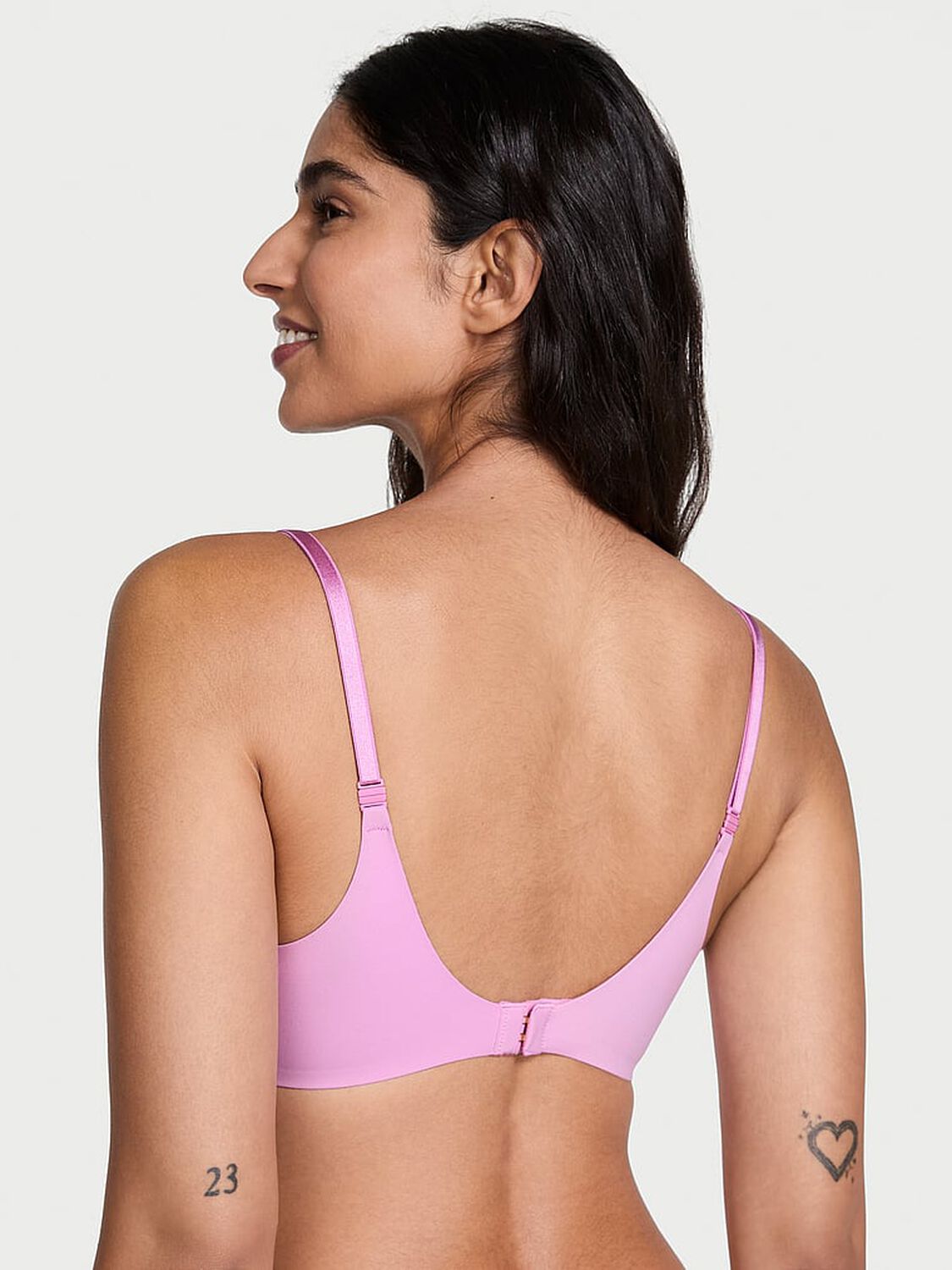 vs Love Cloud Smooth Lightly Lined Plunge Demi Bra Bikini Pink 2 of 3 