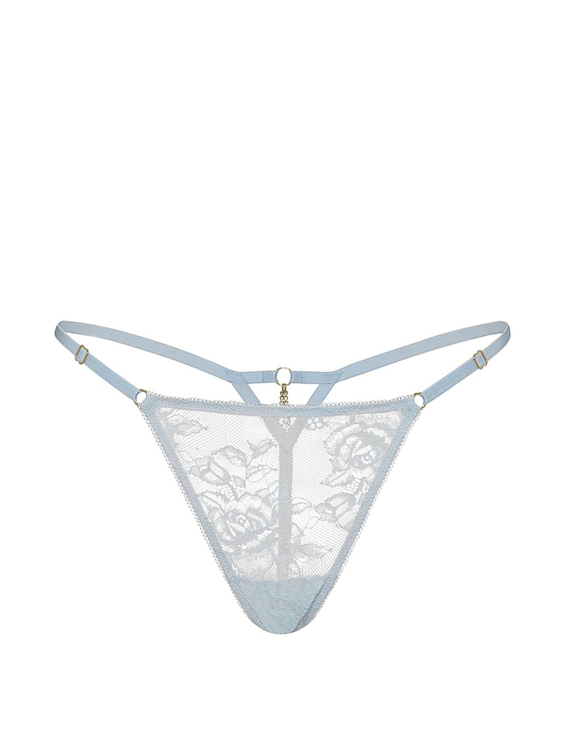 vs Very Sexy Rose Lace Hardware Adjustable V-String Panty Linen Blue 3 of 3 