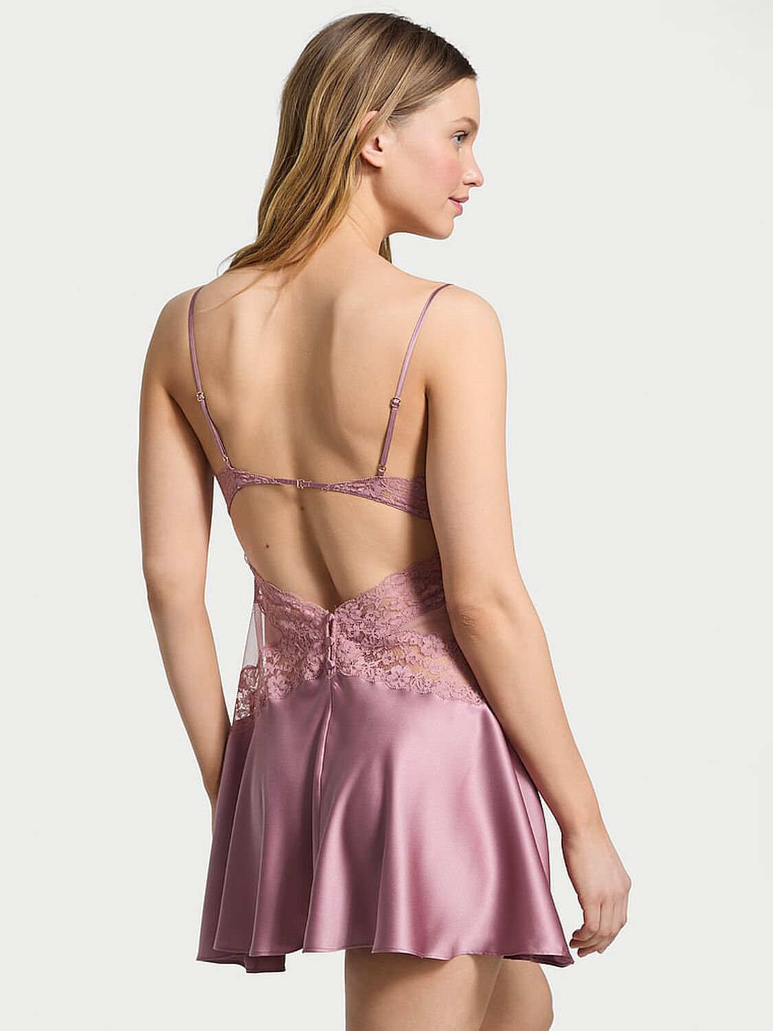 vs Dream Angels Dare to Dream Lace & Satin Flounce Slip 2 of 2 