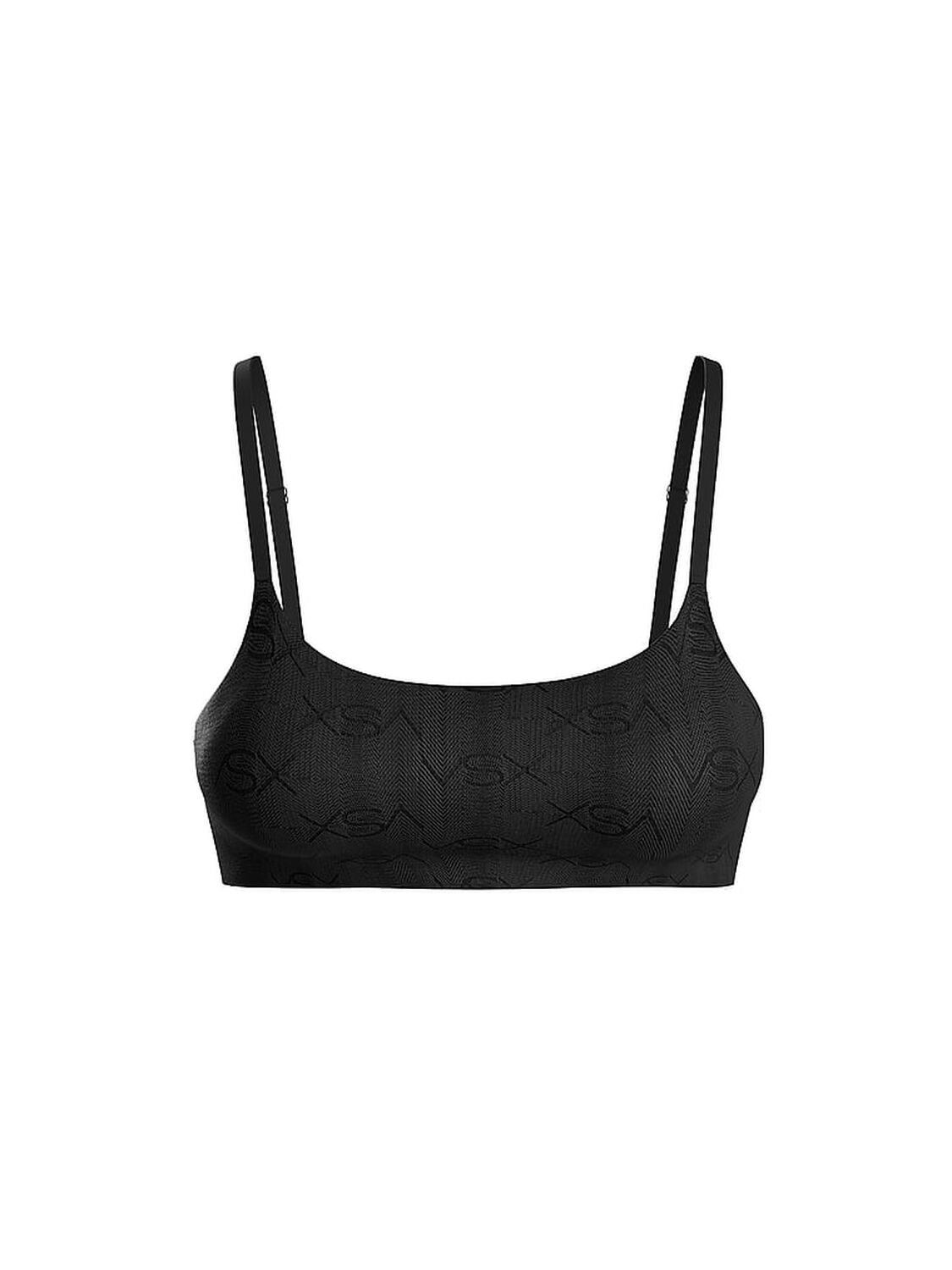 vs Vsx VSX LUXShine Logo Stretch-Comfort Sports Bra Classic Dark Smoke 3 of 3 