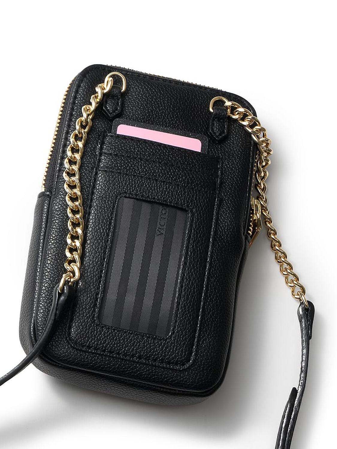 vs Accessories Quilted Phone Crossbody Chain Bag Black 3 of 3 