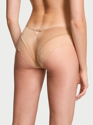 Rose Lace-Trim High-Leg Cheeky Panty