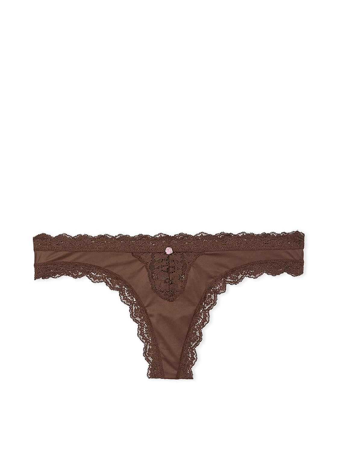 vs Dream Angels Lace-Trim Thong Panty Ganache 3 of 3 