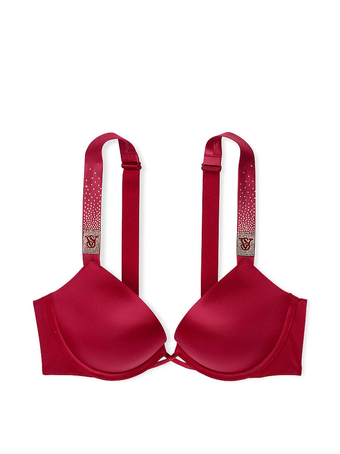 vs Very Sexy Bombshell Add-2-Cups Scattered Shine Strap Push-Up Bra Red Lacquer 3 of 4 