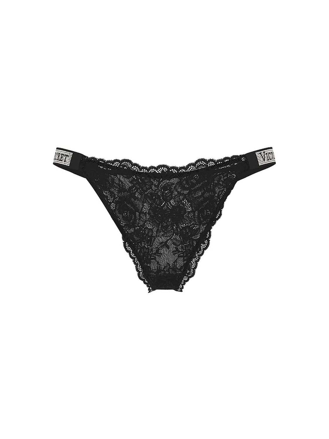vs Very Sexy Shine Strap Brazilian Panty Black 1 of 1 