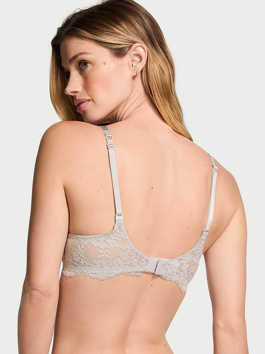 vs Dream Angels Twinkle Strap Lace Push-Up Bra Silver Pearl 2 of 4 
