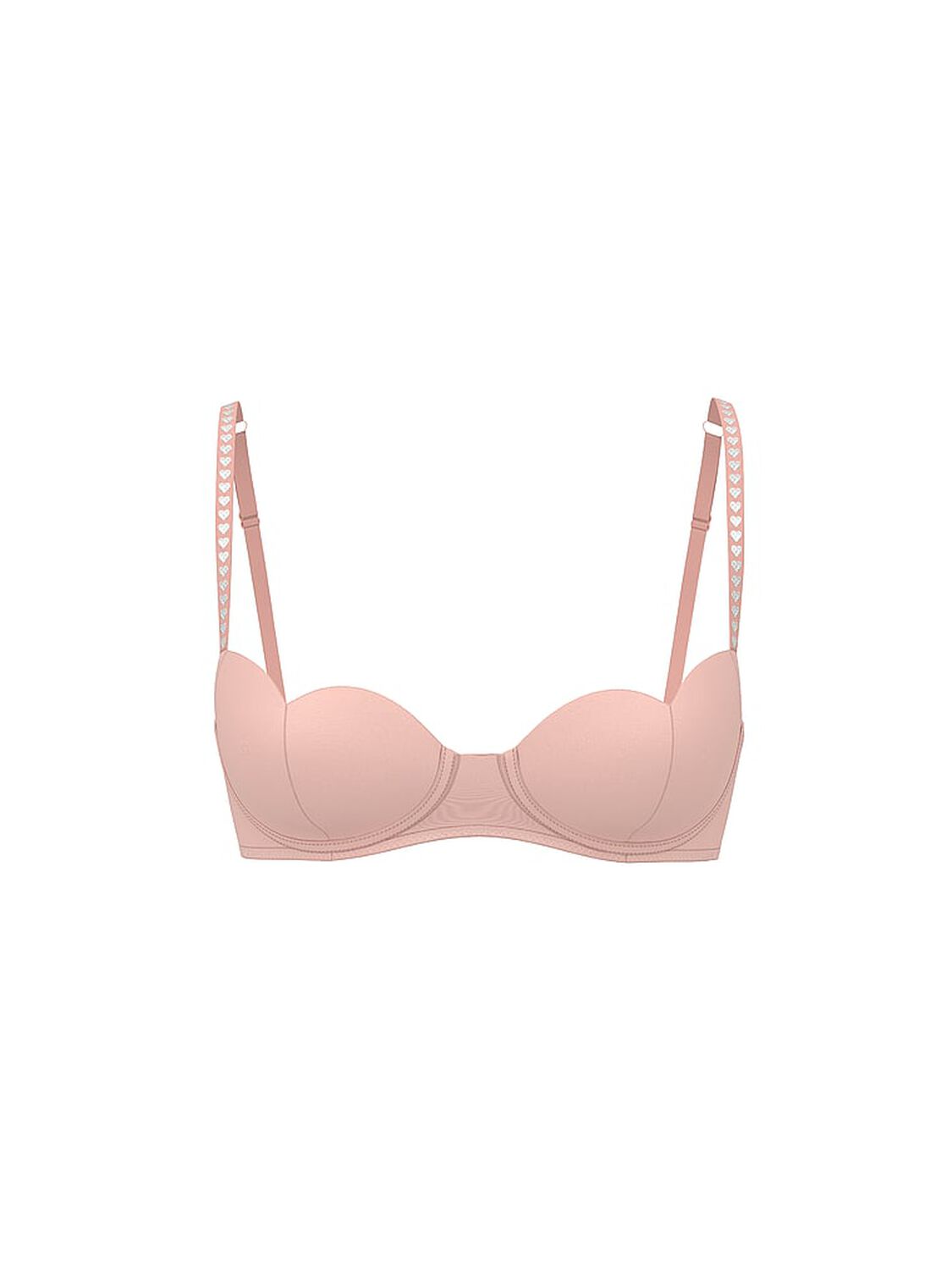 vs Dream Angels Wicked Twinkle Petal Hearts Lightly Lined Balconette Bra Royal Pink 4 of 4 