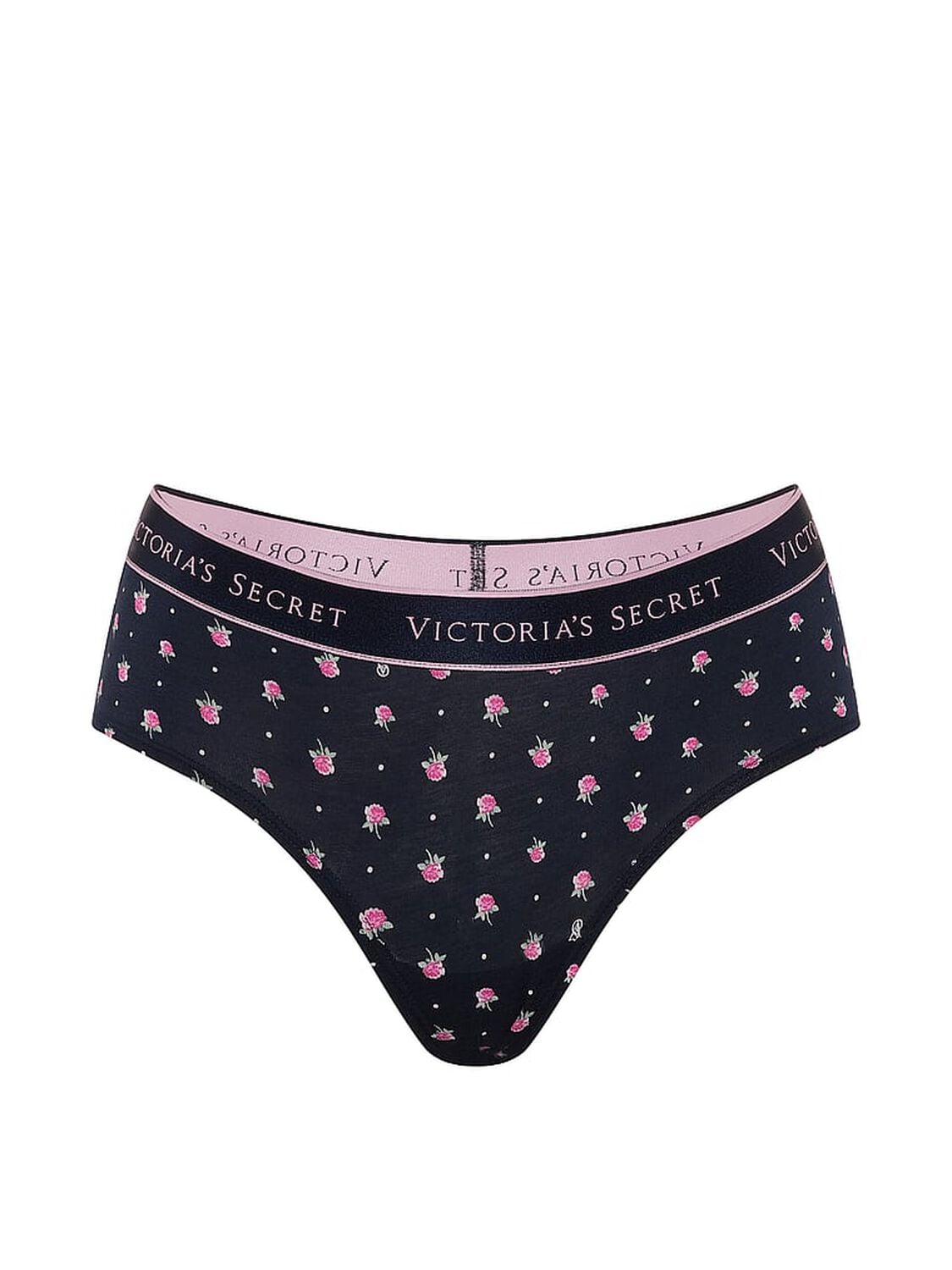 vs Cotton Logo Low-Rise Cheeky Panty Classic Navy Floral 3 of 3 