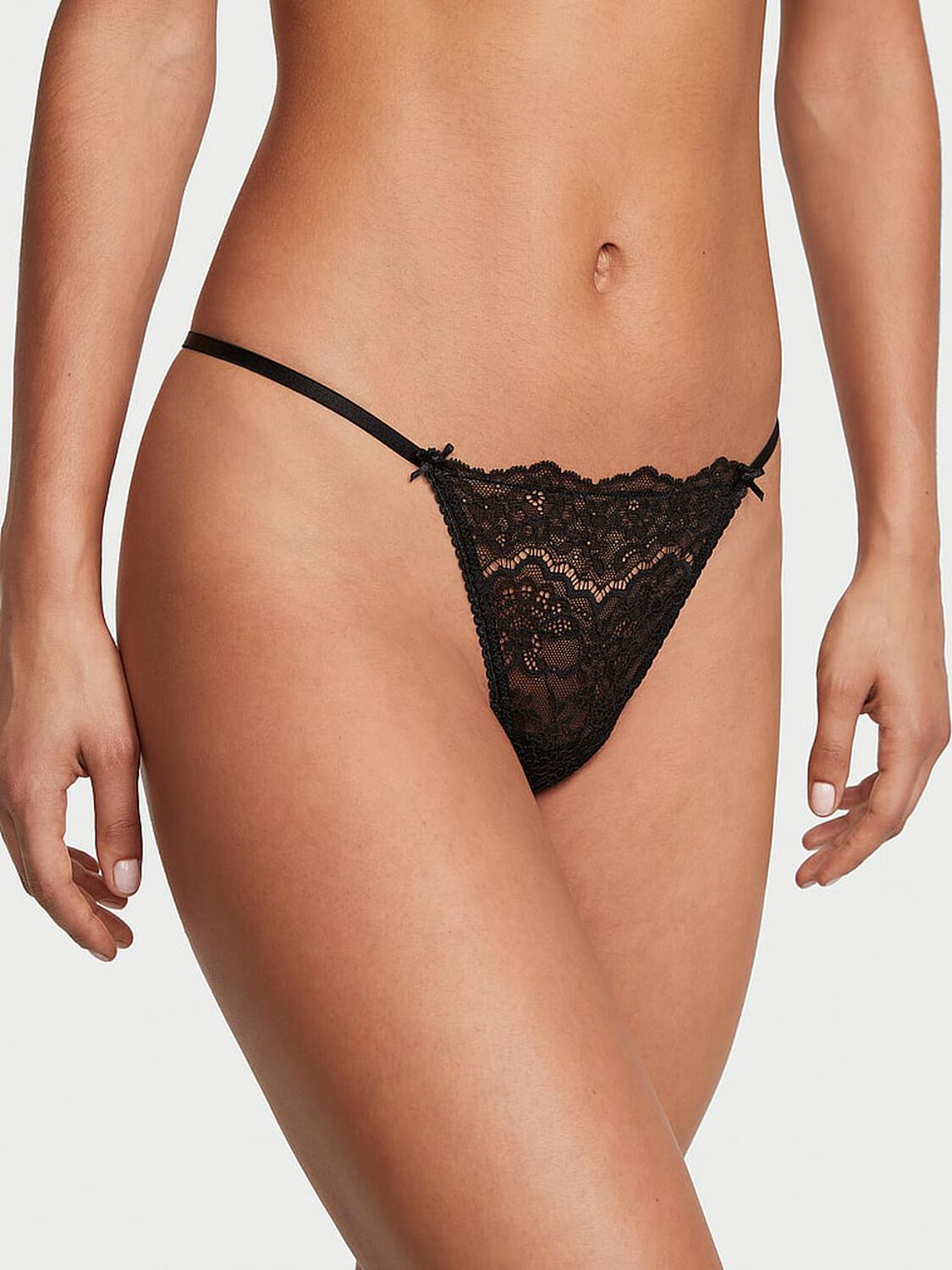 vs Dream Angels Shine Heartware Lace V-String Panty 1 of 3 