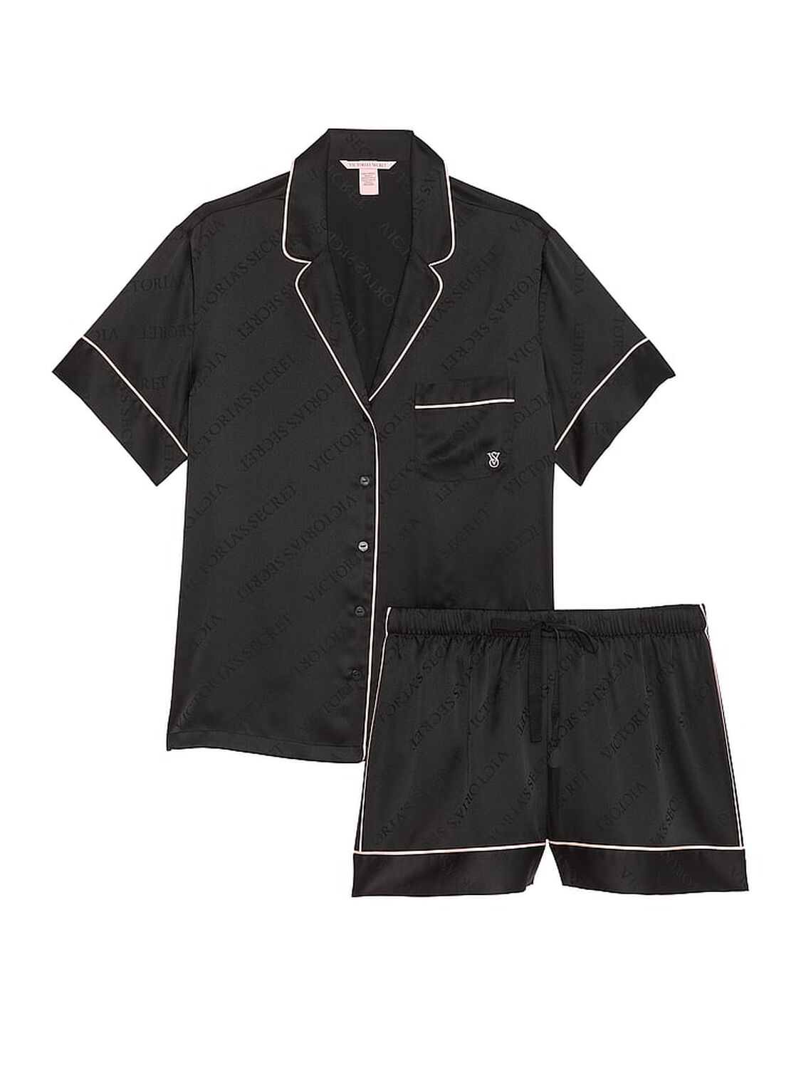 vs Victoria's Secret Satin Short Pajama Set Black 3 of 3 