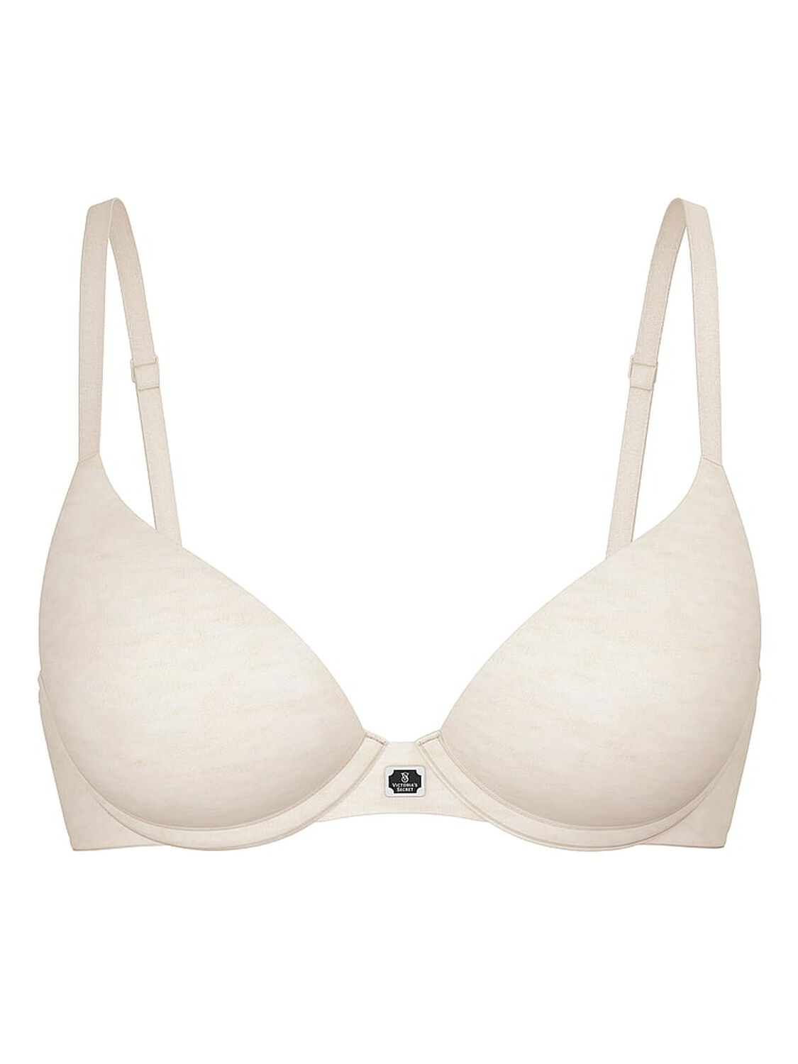 vs The T-Shirt Cotton Logo Hardware Perfect Shape Push-Up Bra Heather Natural 3 of 3 
