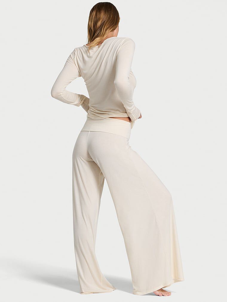 パンツ CO CASHMERE KNIT TROUSERS Women's Cashmere Ribbed Trousers With Side Slits