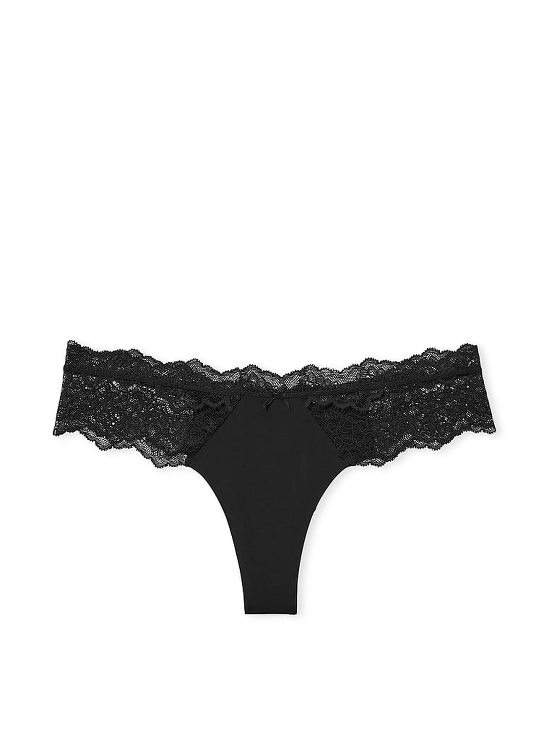 vs Dream Angels Lace Trim Thong Panty Black 3 of 3 