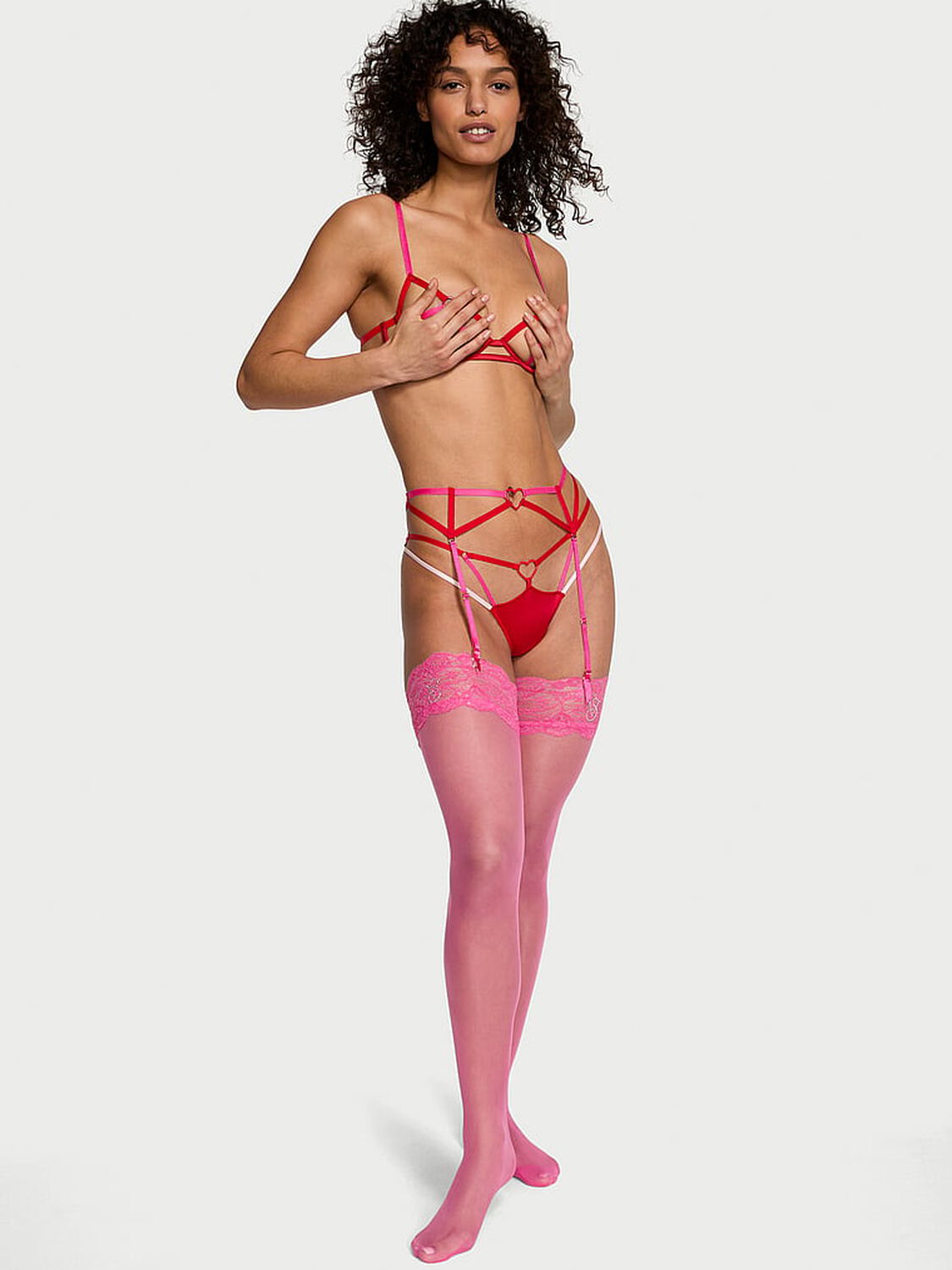 vs Very Sexy Lace Top Thigh Highs Forever Pink 4 of 4 