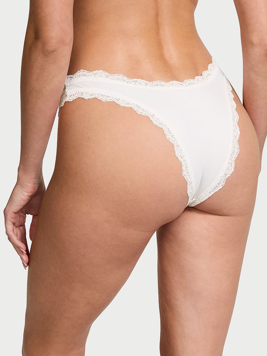 vs Dream Angels Lace-Trim Brazilian Panty Coconut White 2 of 4 