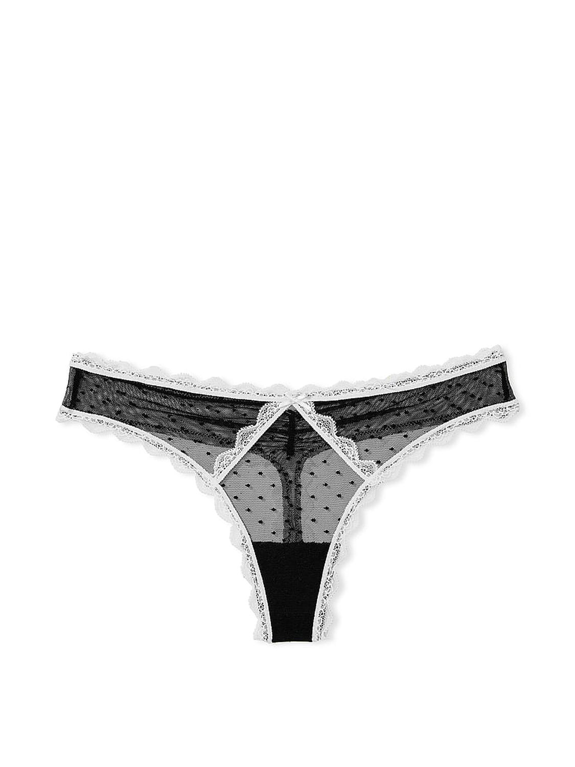 vs Dream Angels Swiss Dot Lace Thong Panty 3 of 4 