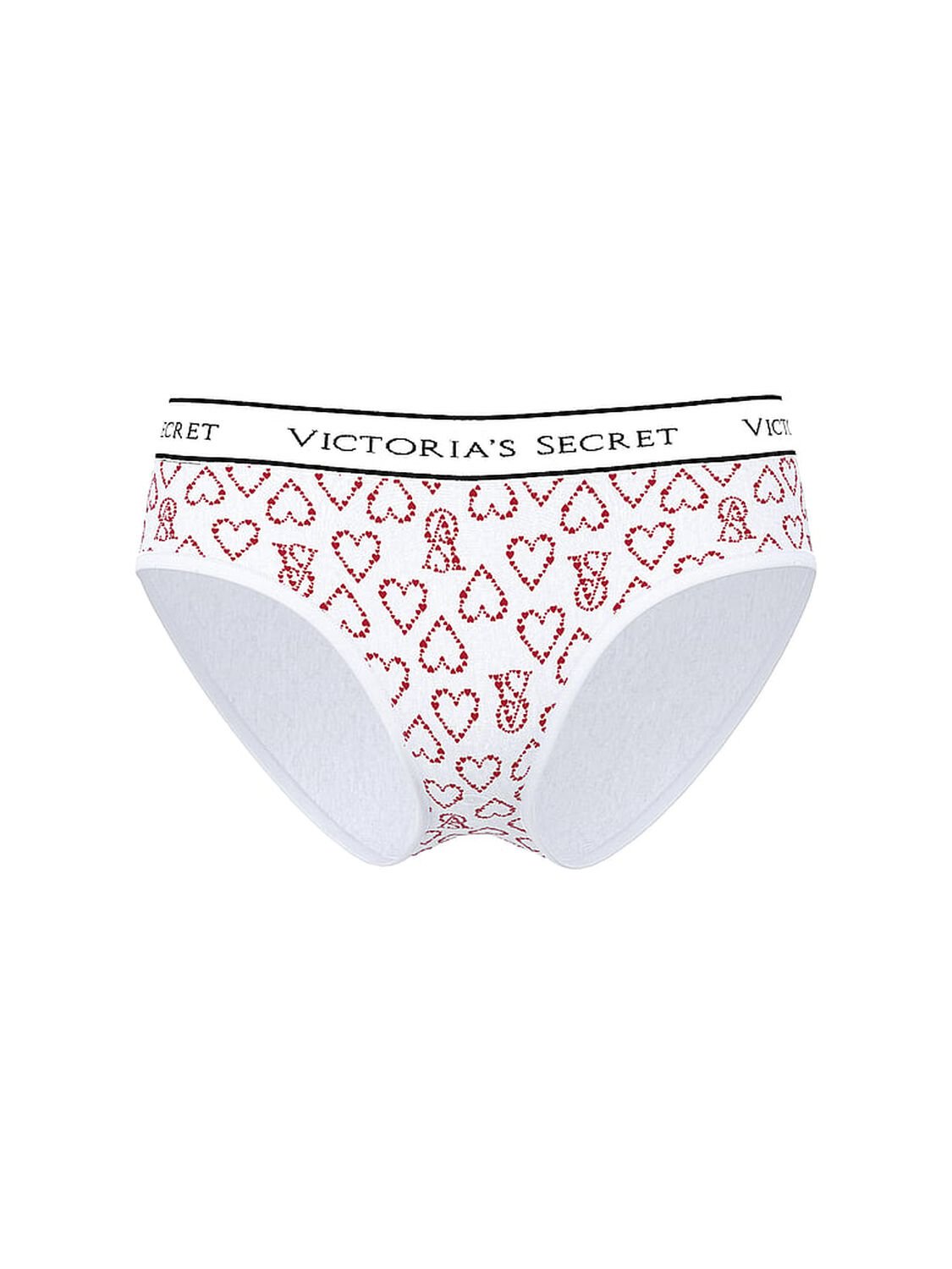 vs Cotton Logo Cotton Hiphugger Panty White Logo Hearts 3 of 3 