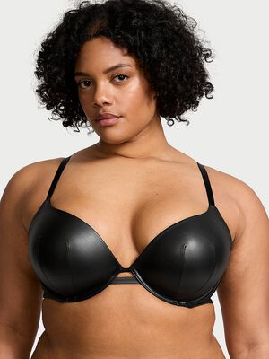 Faux Leather Push-Up Bra