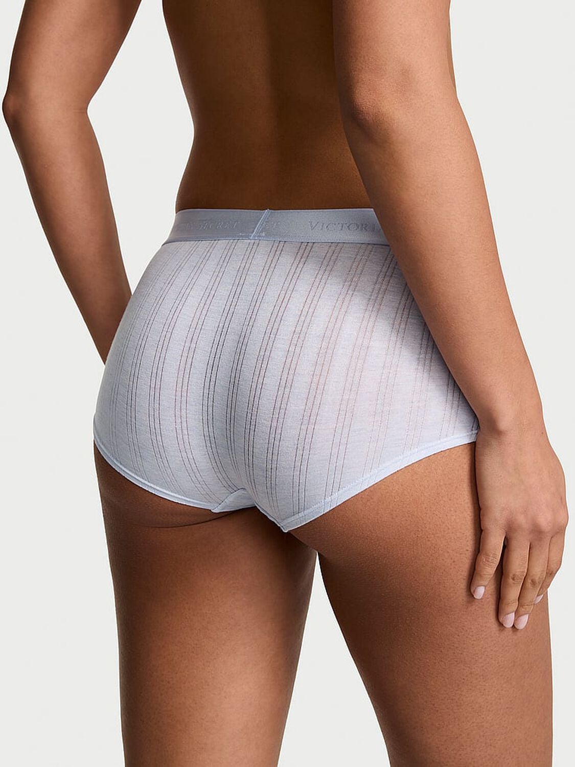 vs Cotton Ultra-Fine Modal Logo Boyshort Panty Heather Air Blue 2 of 2 