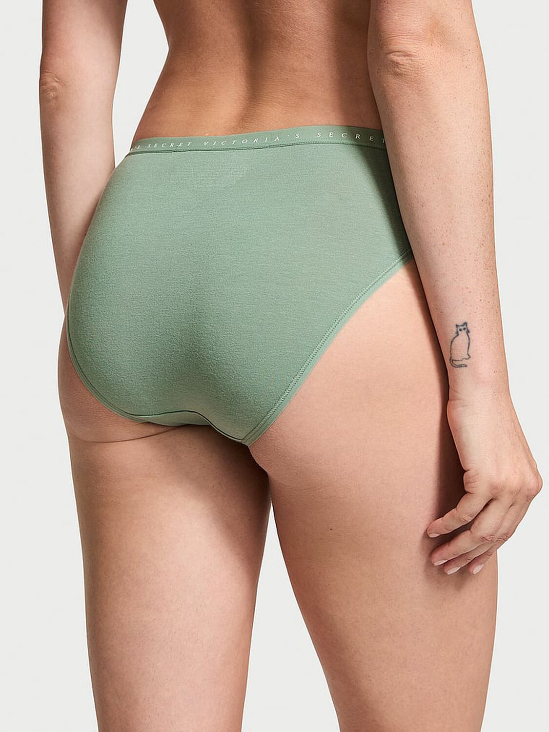vs Victoria's Secret Stretch Cotton Bikini Panty Seasalt Green 2 of 3 